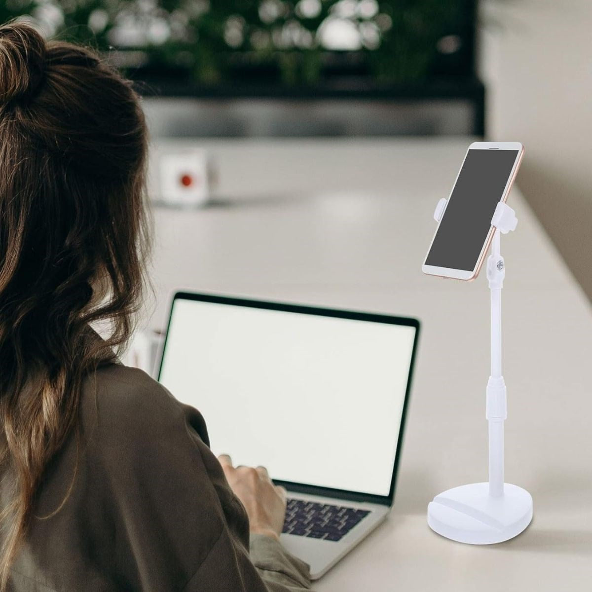 ANKAVERSE® Beyaz Masaüstü Tablet ve Telefon Standı
