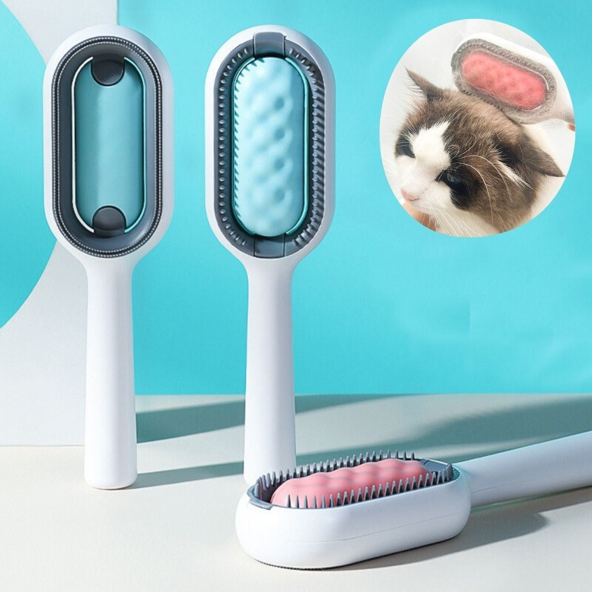 ANKAVERSE® Evcil Hayvanlar İçin Çift Taraflı Pet Fırçası Nemli Tüy Tarama Tarağı