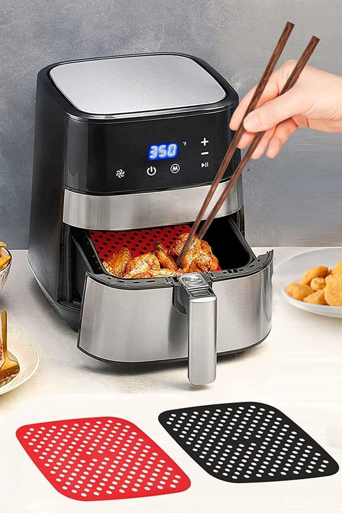 ANKAVERSE® Renkli Silikon Airfryer ve Fırın Matı - 21.5 cm