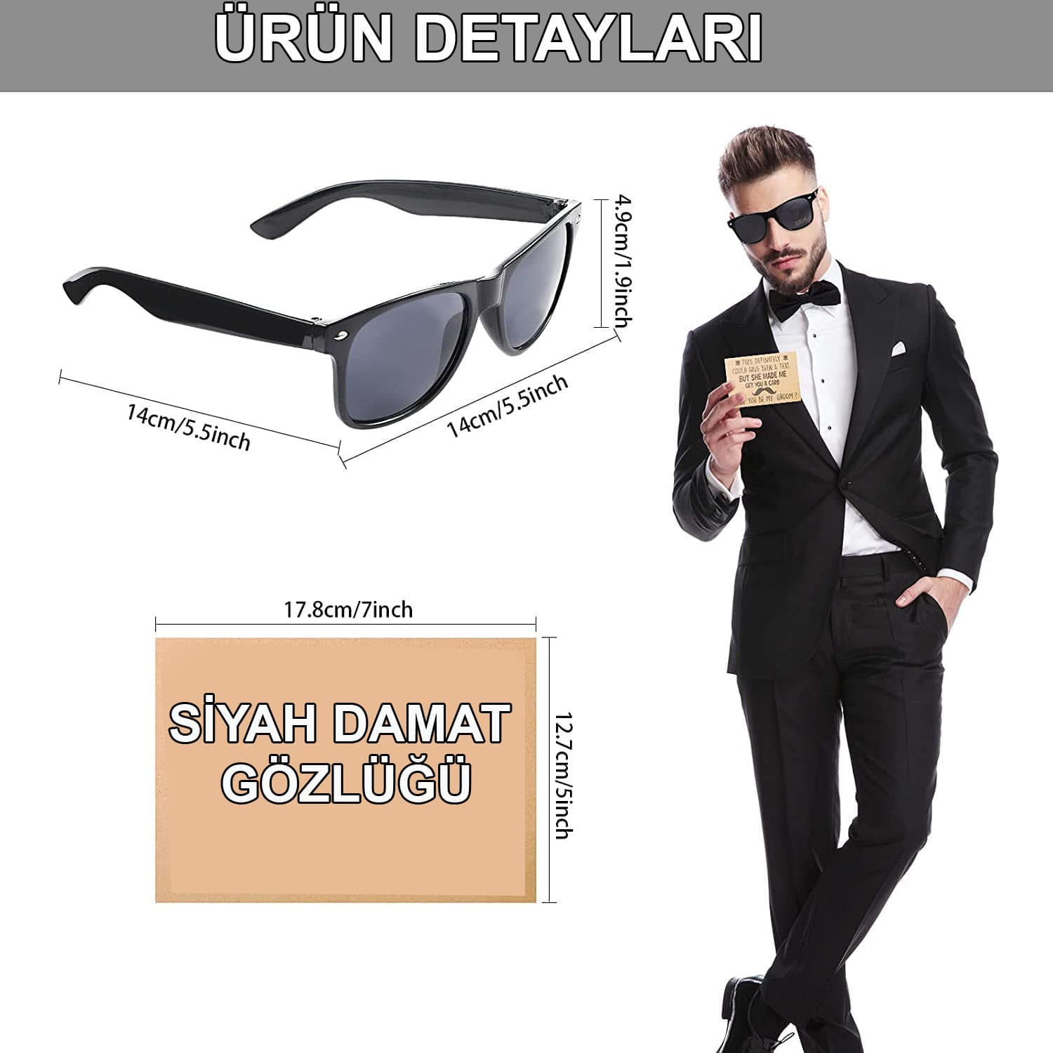Damat Gözlüğü – Düğün ve Bekarlığa Veda Partisi Aksesuarı (5286)