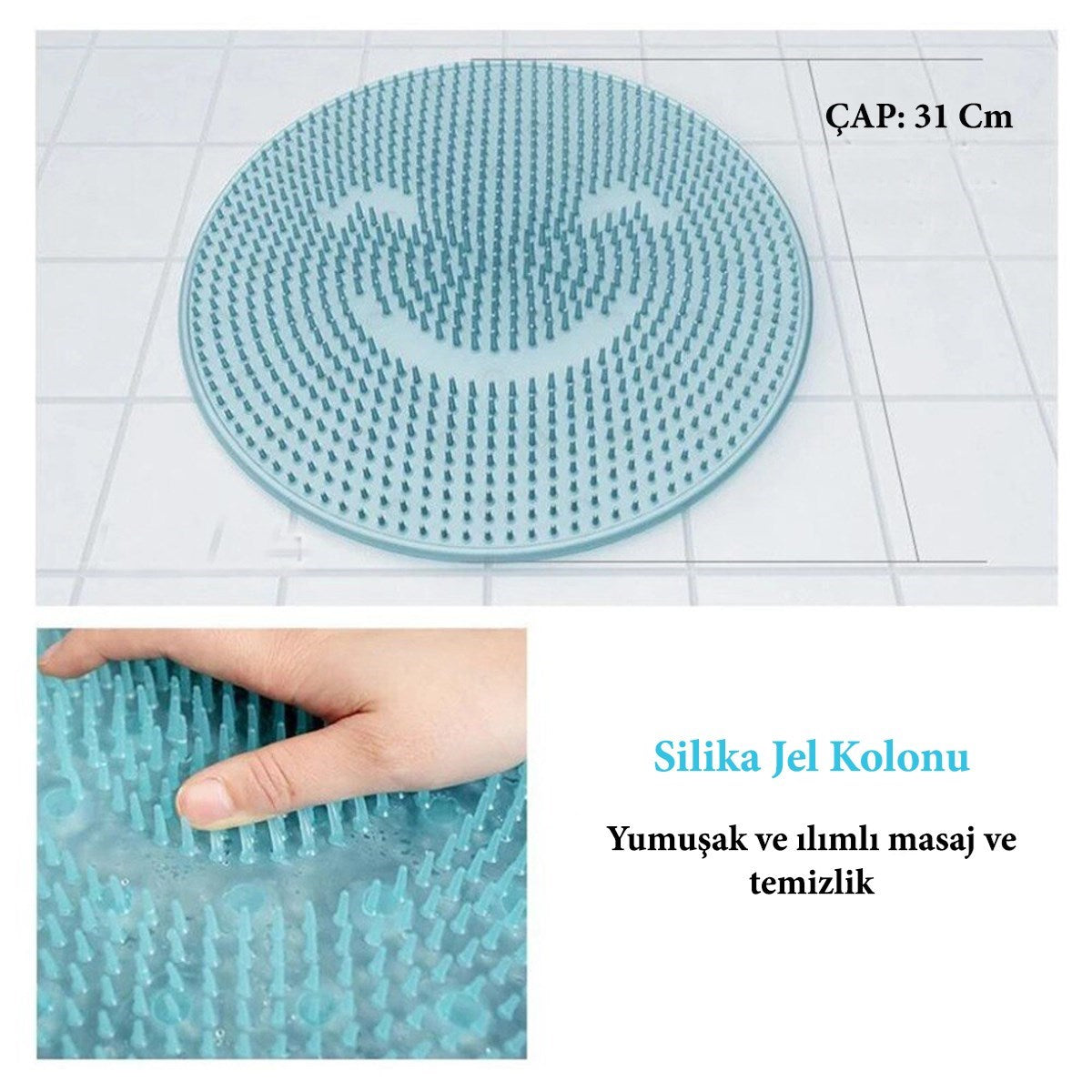 ANKAVERSE® Silikon Fırçalı Banyo Masaj Matı