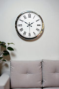 Zentime Krom Roma Rakamlı 40 Cm Metal Modern Duvar Saati