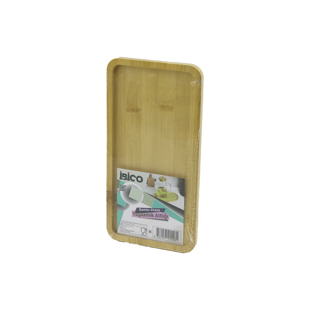 DİKDÖRTGEN AHŞAP BAMBU YAĞDANLIK ALTLIK MİNİ TEPSİ 12 X 23.4 X 0.8CM (5286)