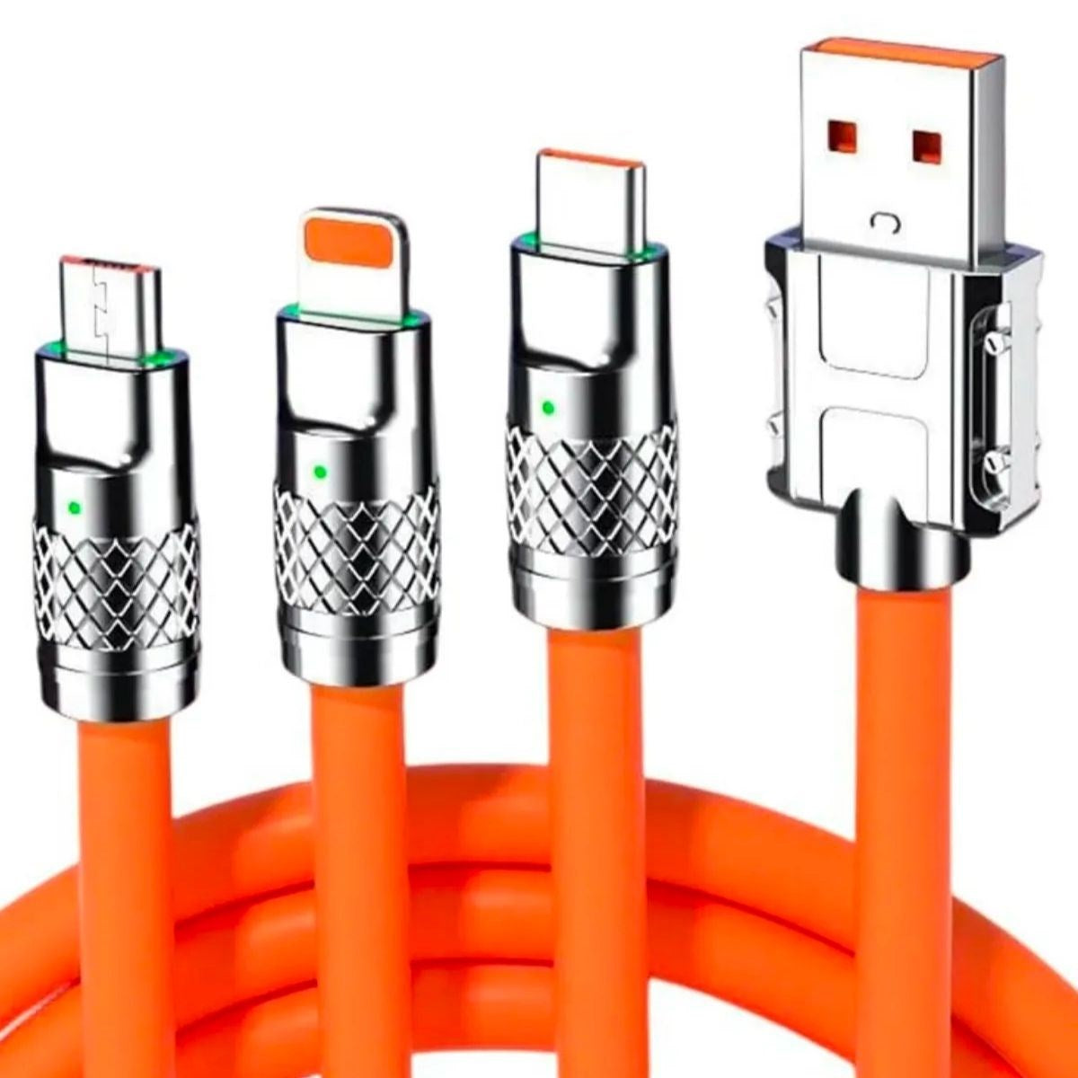 ANKAVERSE® 3 in 1 Type-C + Micro Usb + Lightning Hızlı Şarj Kablosu Silikon Kablo 1 Metre Opp Ambalaj