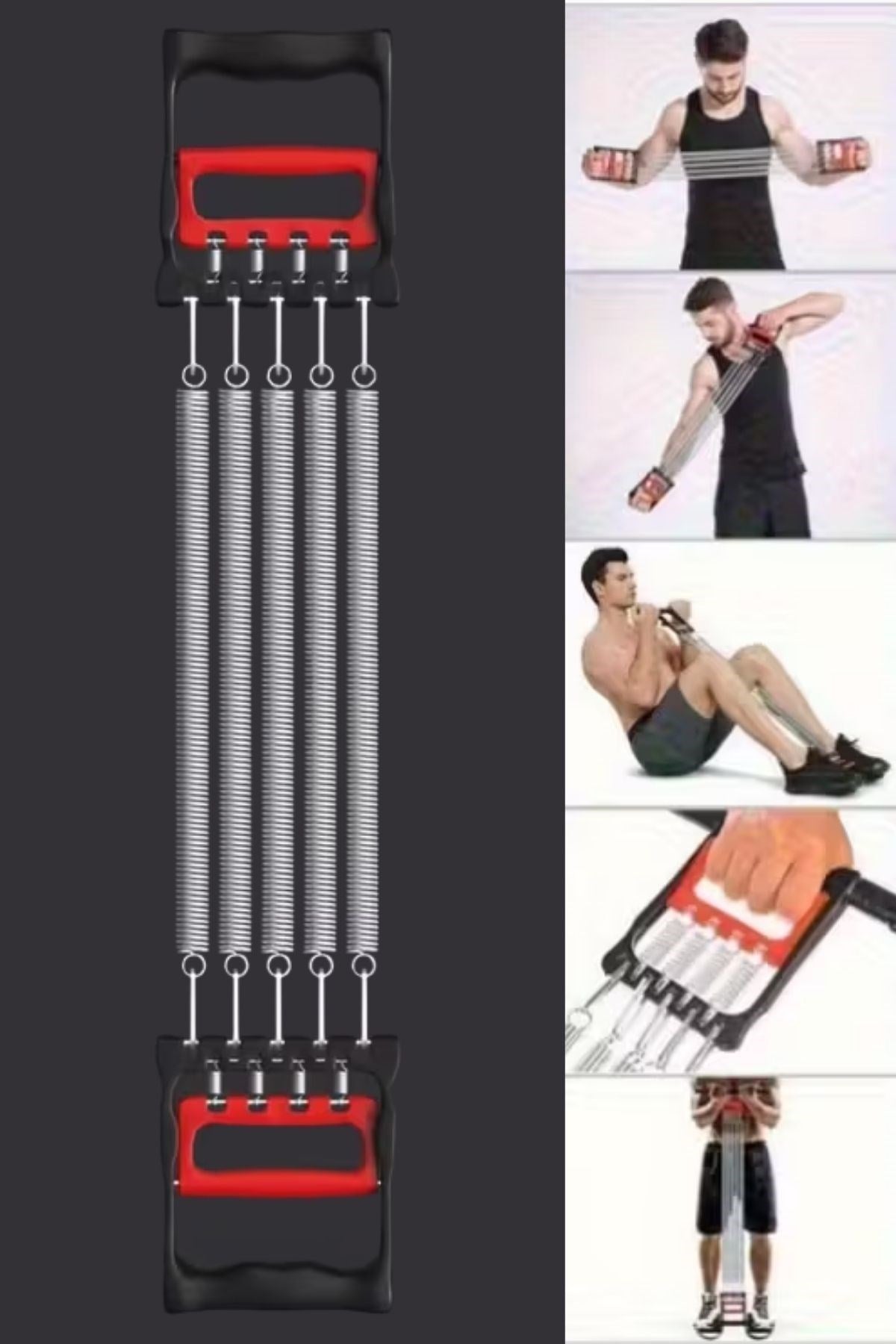 ANKAVERSE® Göğüs Genişletme ve Kuvvet Egzersiz Aleti – 5 Yaylı 5 Kademeli Ayarlanabilir Fitness ve Kuvvet Antrenmanı Ekipmanı