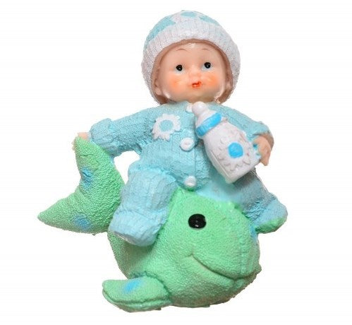 ANKAVERSE® Decotown Sevimli Mavi Bebek Biblo - Polyester Dekoratif Süs