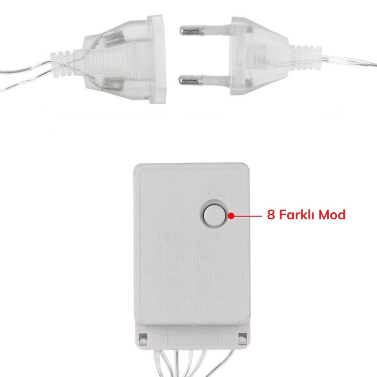 ANKAVERSE® 8 Modlu 16 Saçaklı LED Perde Işığı (Günışığı, 3m)