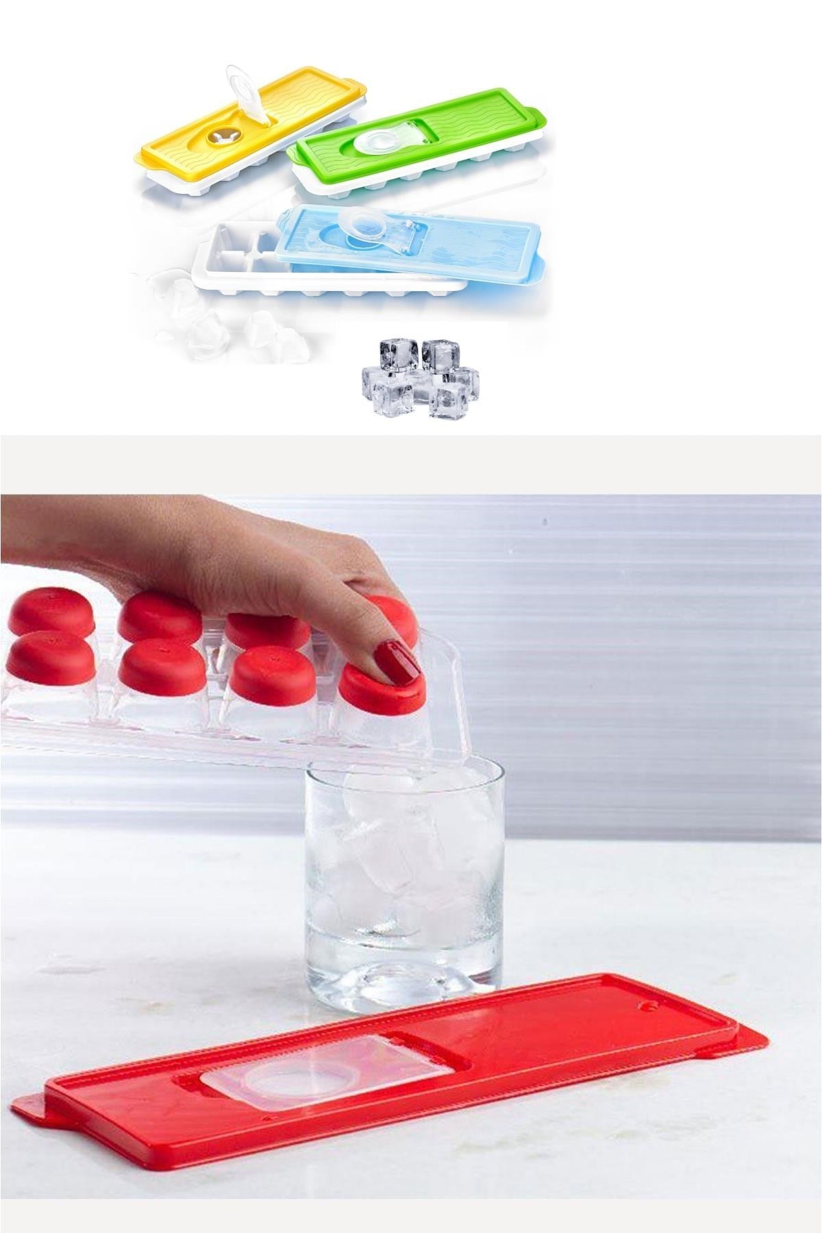 ANKAVERSE® 12'li Kapaklı Yapışmaz Silikon Tabanlı Buz Kalıbı