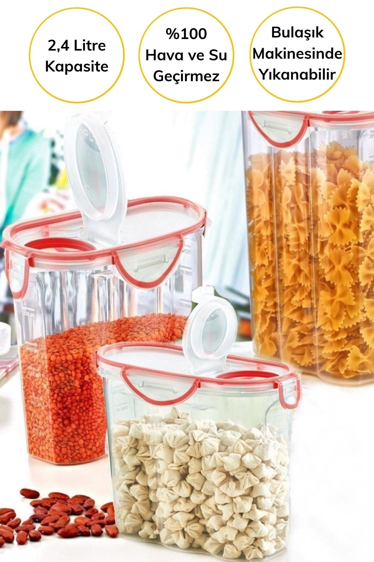 ANKAVERSE® 2.4L Hava Geçirmez Kilitli Erzak Saklama Kabı - SA590