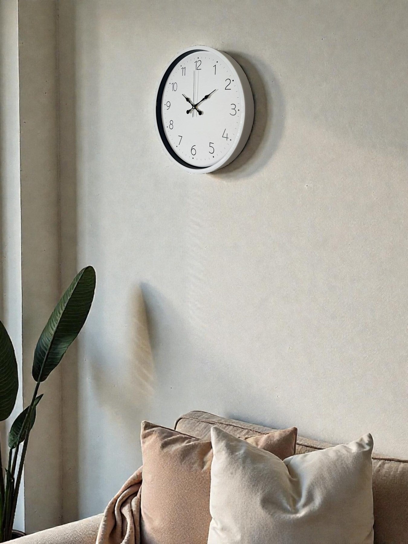 Zentime 36 Cm Beyaz Dekoratif Duvar Saati