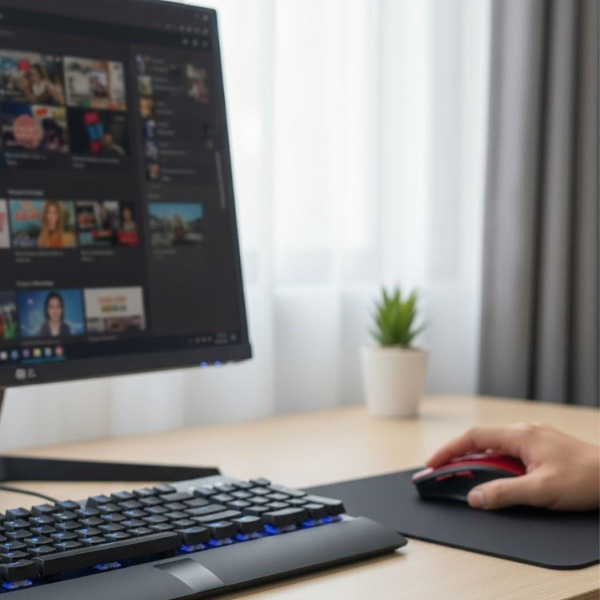 ANKAVERSE® Kırmızı Renkli Baş Parmak Destekli Ergonomik Sessiz Kablosuz Mouse – USB Alıcılı, Ofis ve Oyun İçin Konforlu Bilgisayar Faresi MS6300