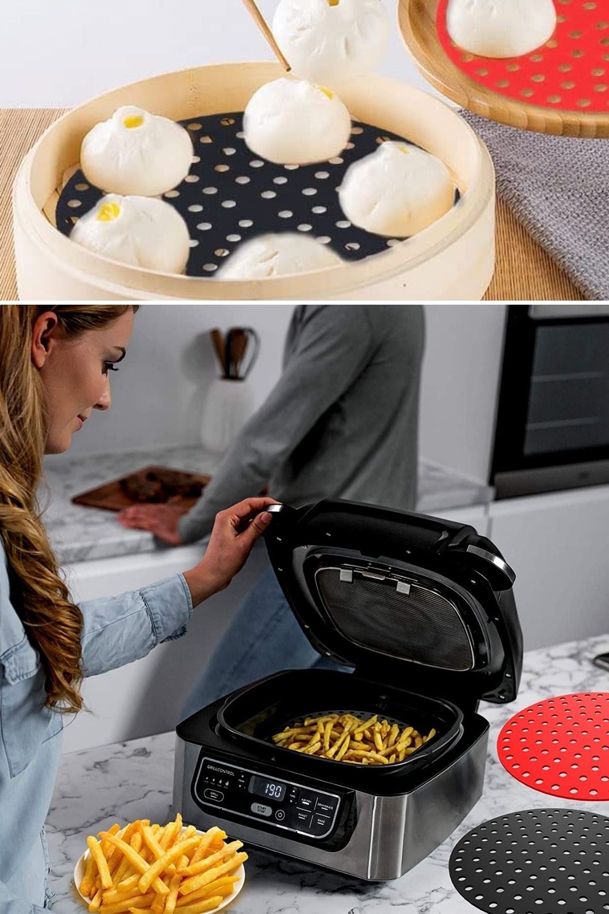 ANKAVERSE® Renkli Silikon Airfryer ve Fırın Pişirme Matı - 23 cm