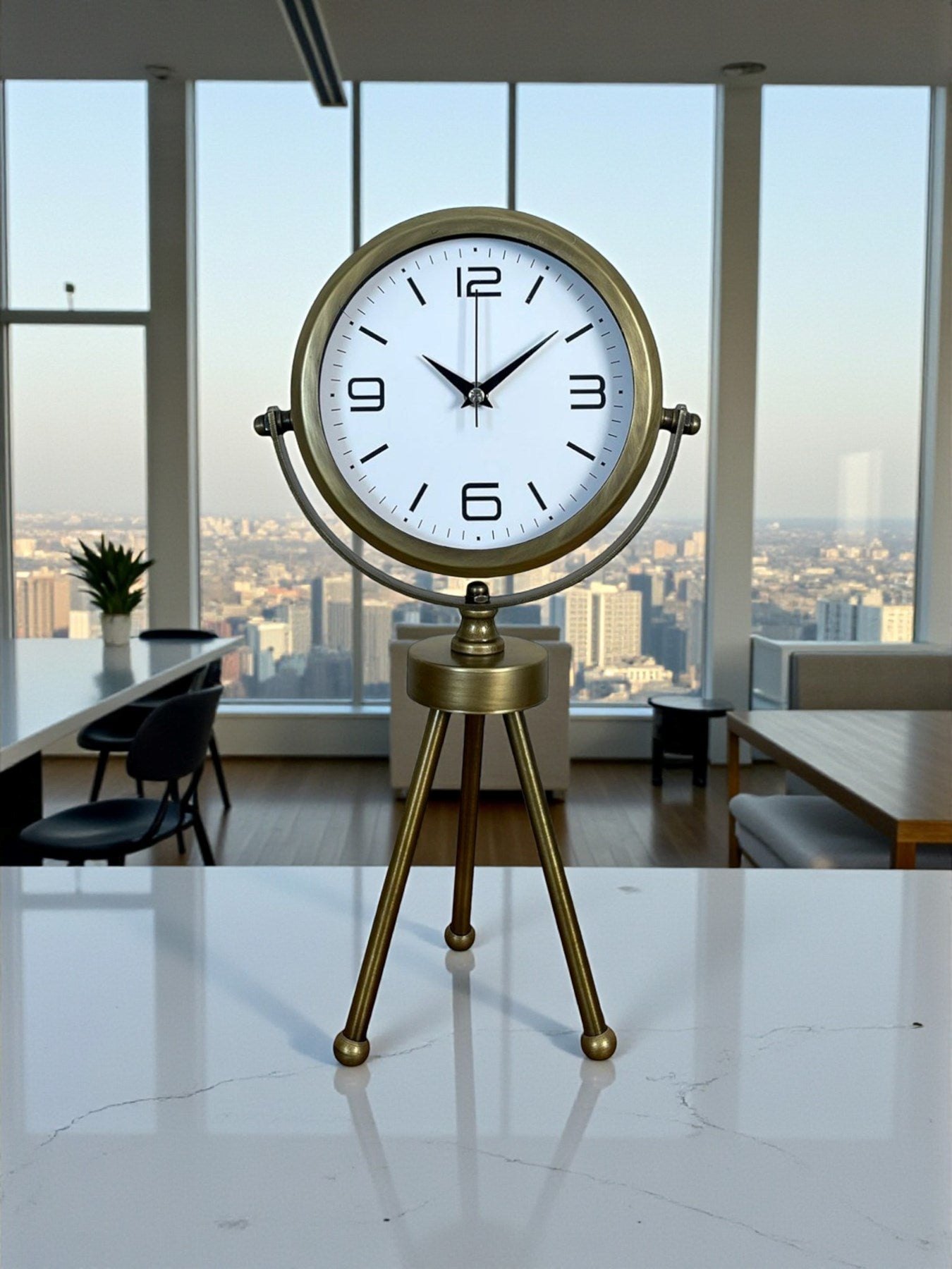 Zentime Eskitme Vintage Üç Ayaklı Masa Saati