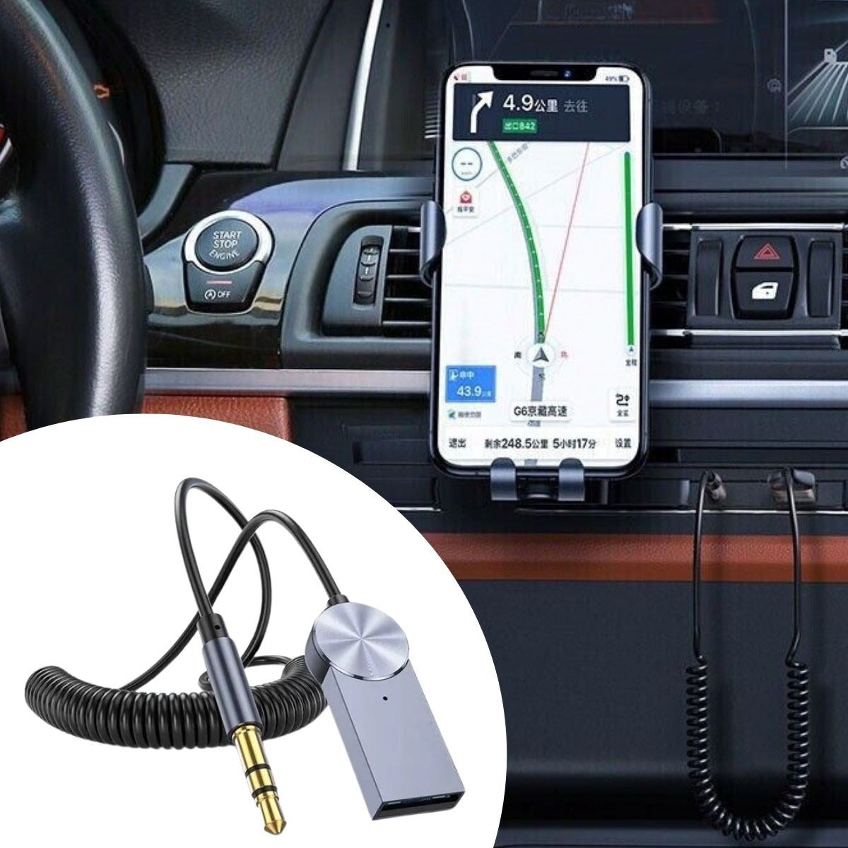 ANKAVERSE® Kablosuz Bluetooth Araç Aux Alıcısı