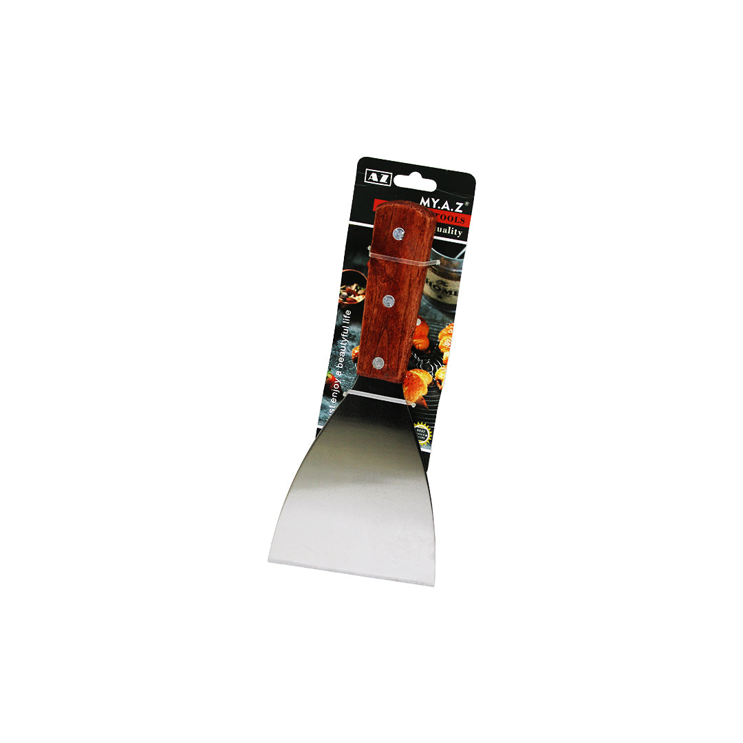 EĞİK AĞIZLI METAL SPATULA - AHŞAP SAPLI (5286)