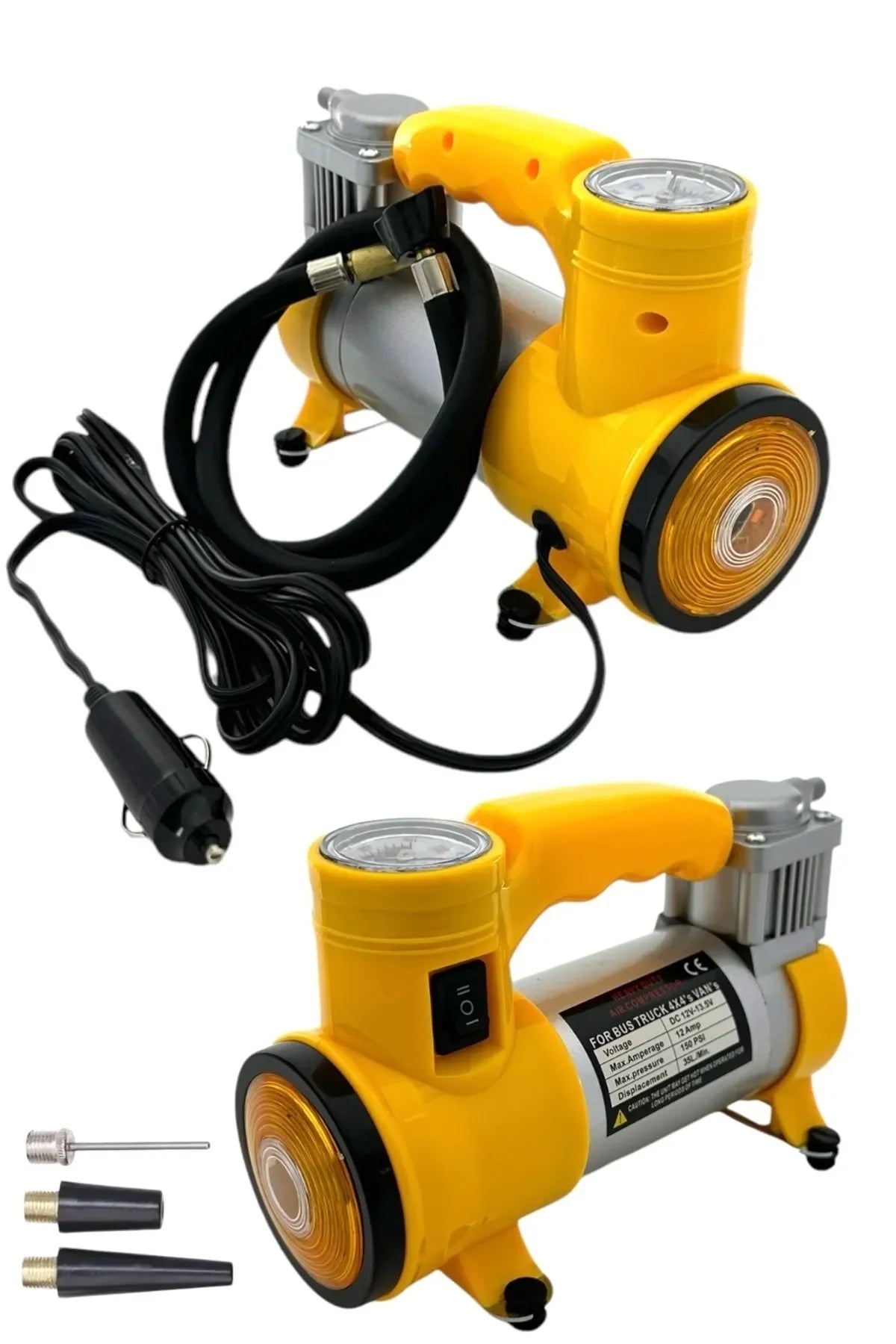 Elektrikli Araba Lastik Şişirme / 150 PSI - 12V / Taşınabilir Metal Hava Kompresörü (5286)