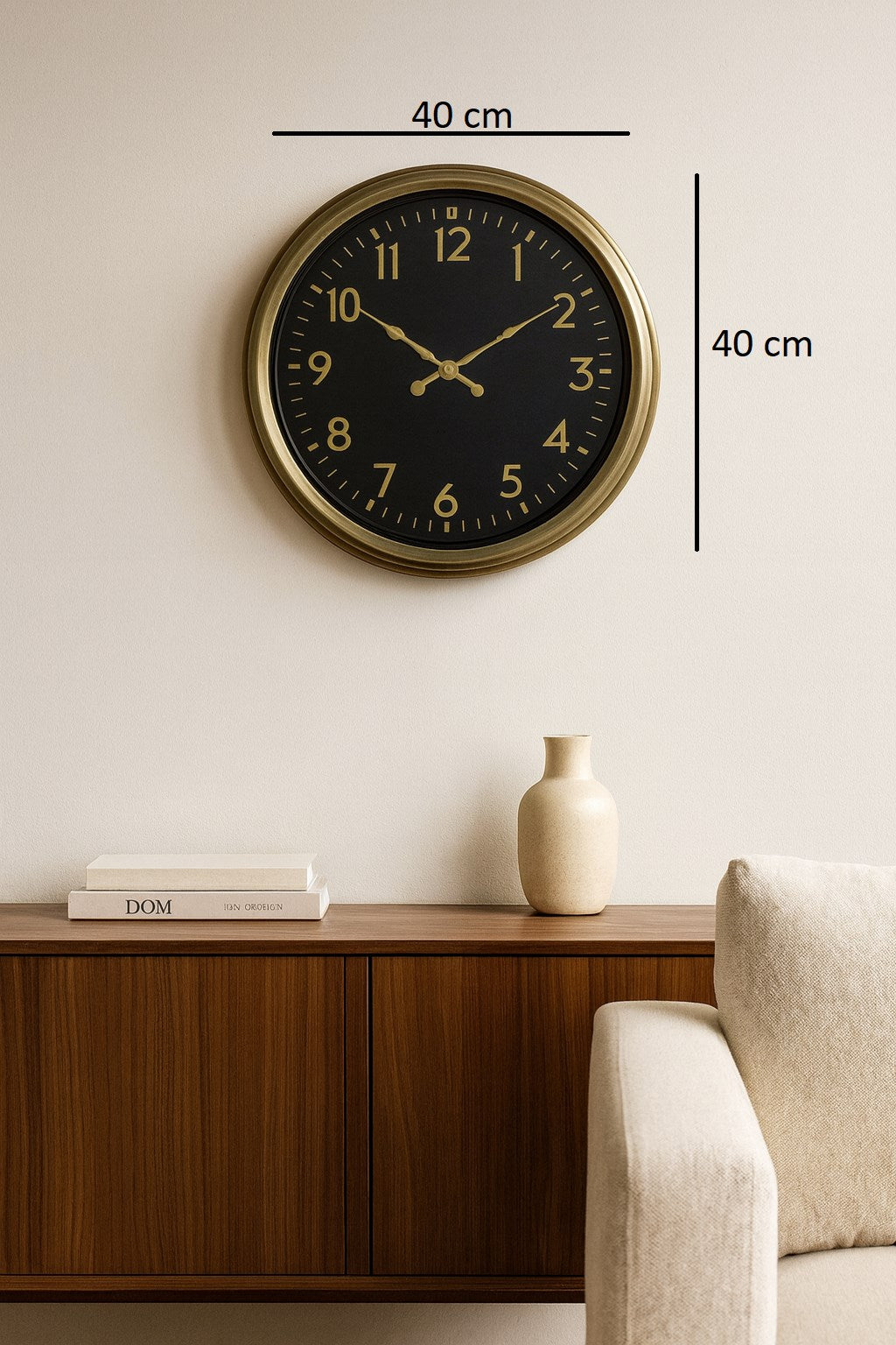 Zentime İhtişam Eskitme 40 Cm Metal Duvar Saati