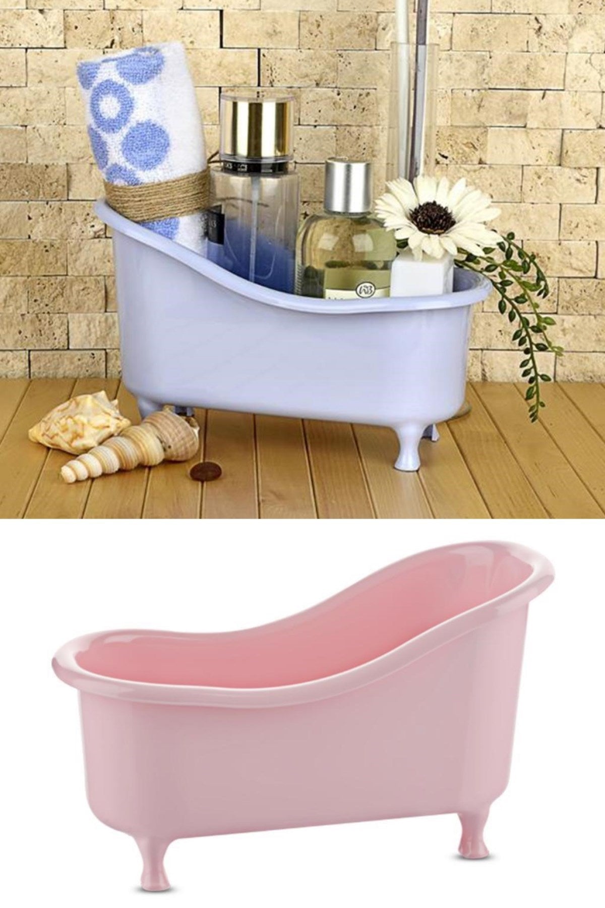ANKAVERSE® Dekoratif Mini Küvet Şeklinde Çok Amaçlı Banyo Düzenleyici Sepet