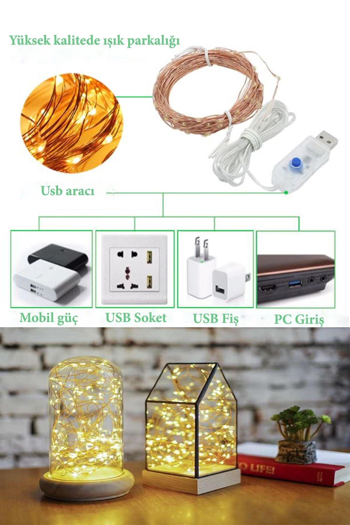 ANKAVERSE® Yılbaşı ve Özel Konsept Dekorasyon 5 Mt USB Bağlantılı Led Işık