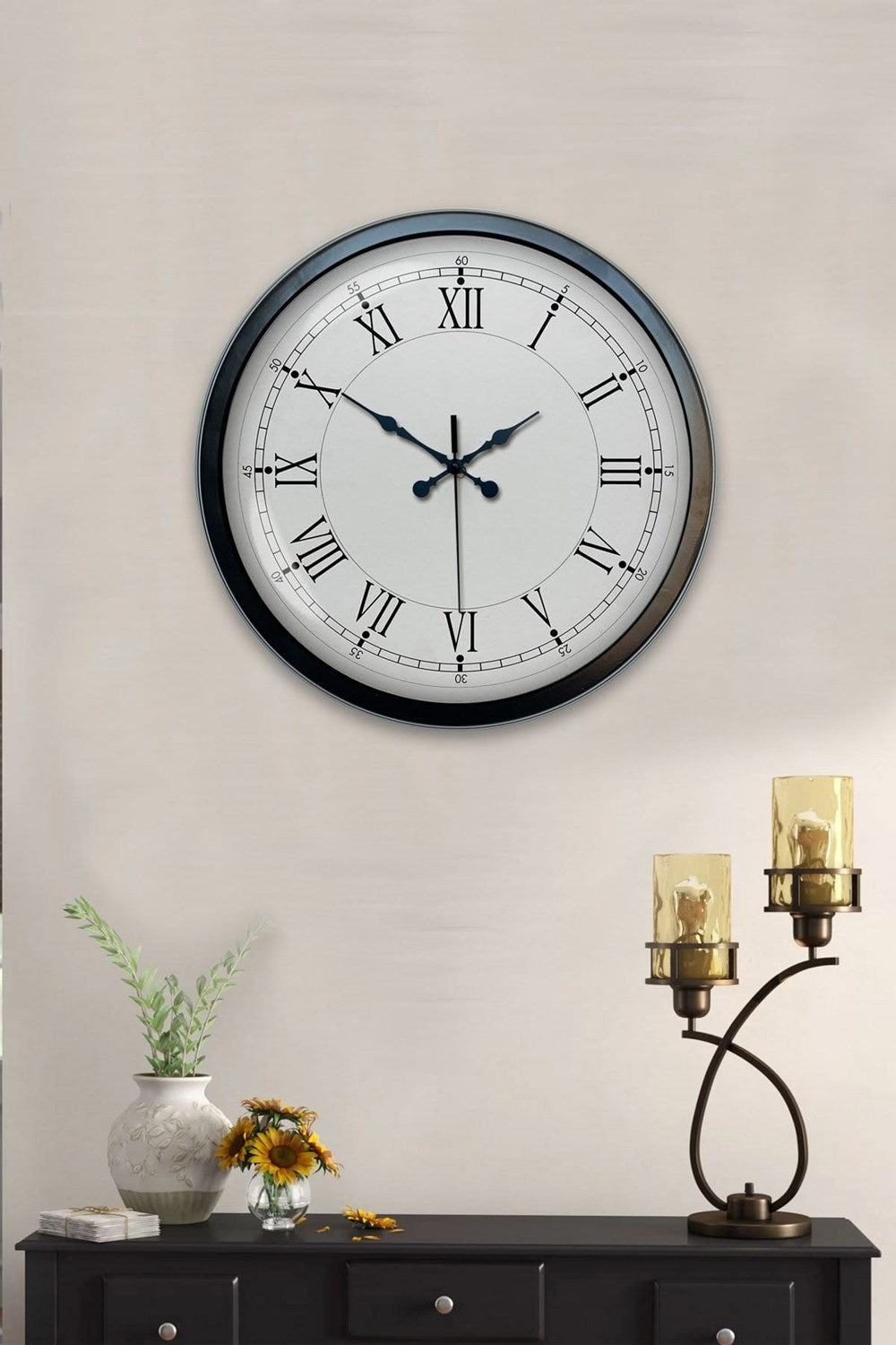 Zentime 40 Cm Siyah Şık Duvar Saati