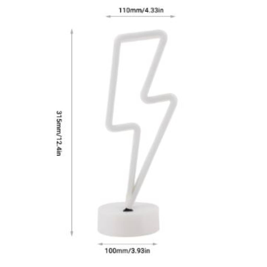 ANKAVERSE® Dekoratif Şimşek Şeklinde Pilli Neon Led Lamba Süs Masa Lambası