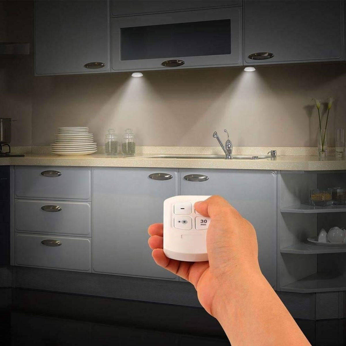 ANKAVERSE® 3'lü Uzaktan Kumandalı Kablosuz LED Spot Lambalar