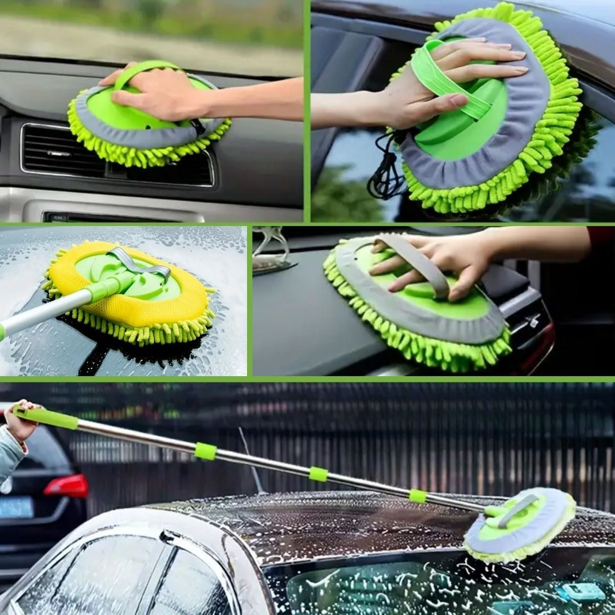 ANKAVERSE® Yedek Mikrofiber Bezli Oto Yıkama Mop Seti