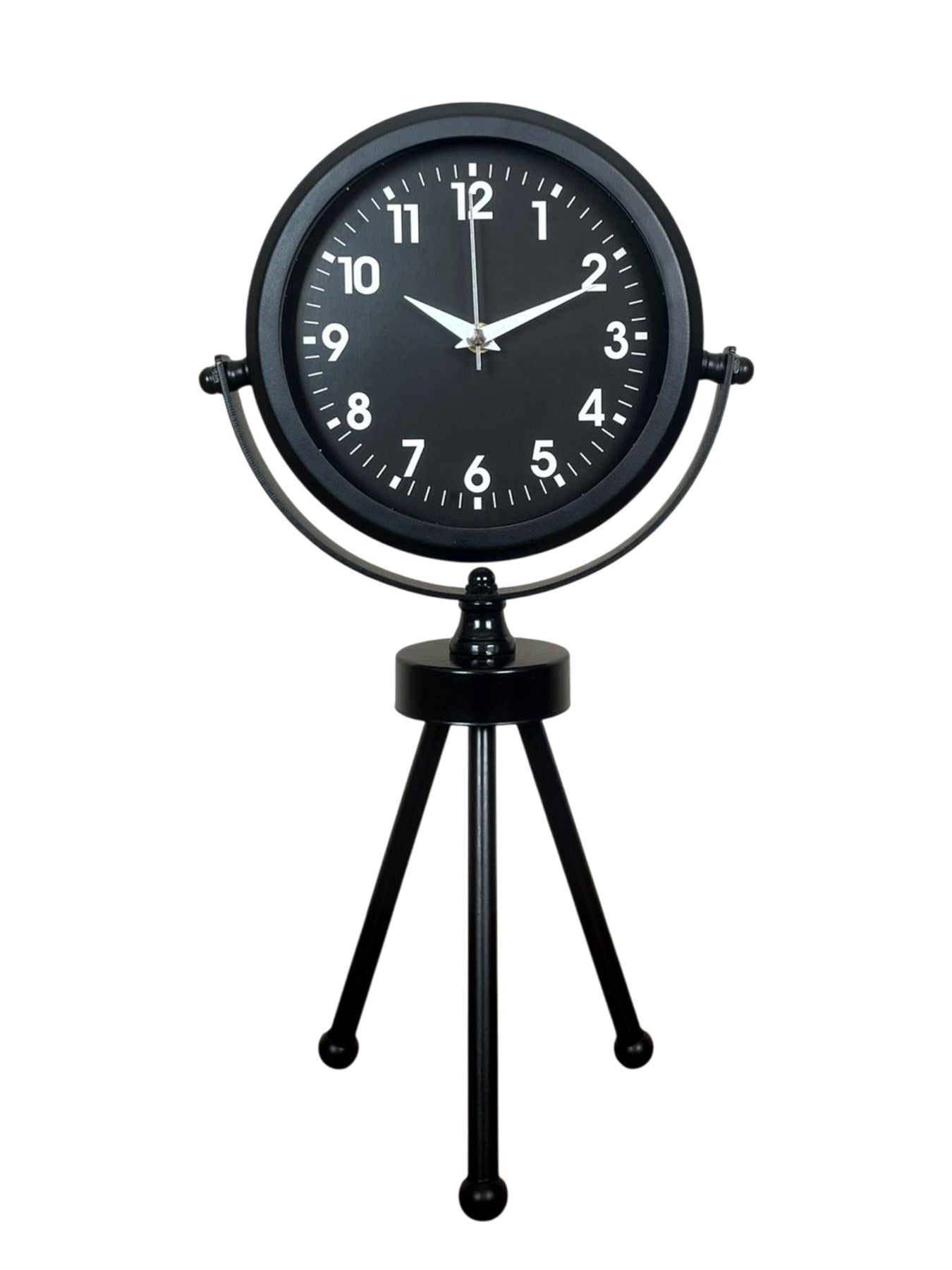 Zentime Black Luxury Modern Üç Ayaklı Metal Masa Saati