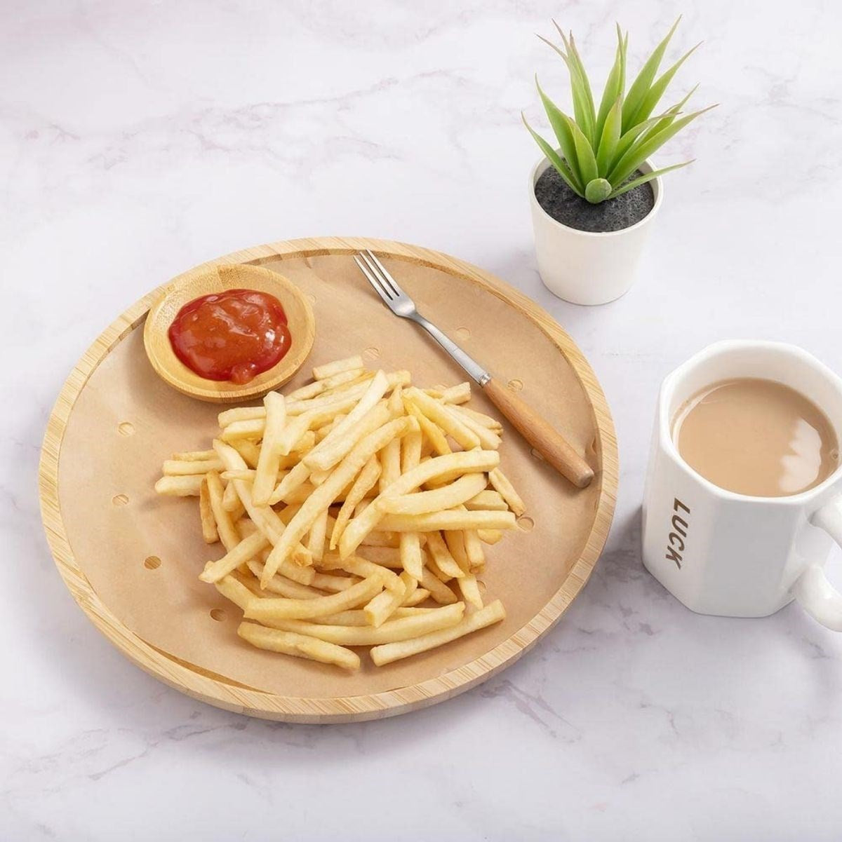 ANKAVERSE® 50'li Delikli Air Fryer Pişirme Kağıdı