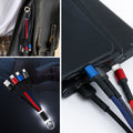 ANKAVERSE® Işıklı 3'ü 1 Arada Anahtarlık Şarj Kablosu - Micro, Type-C & Lightning Uyumlu