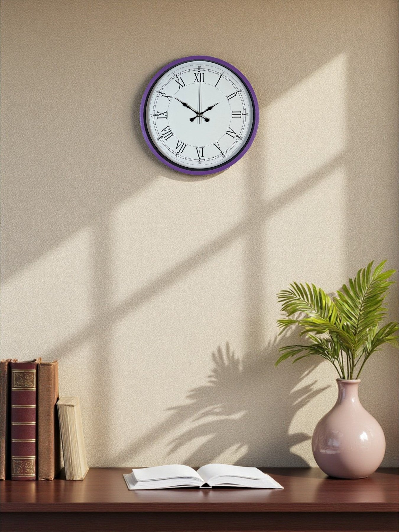 Zentime 36 Cm Mor Dekoratif Duvar Saati