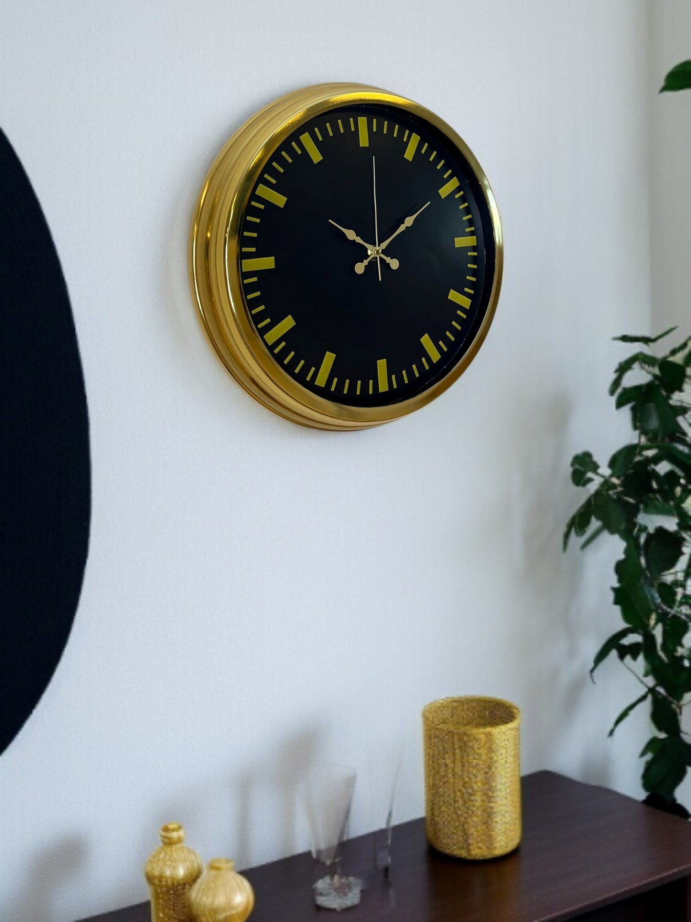 Zentime Zarif Klasik Stil 40 Cm Metal Gold Duvar Saati