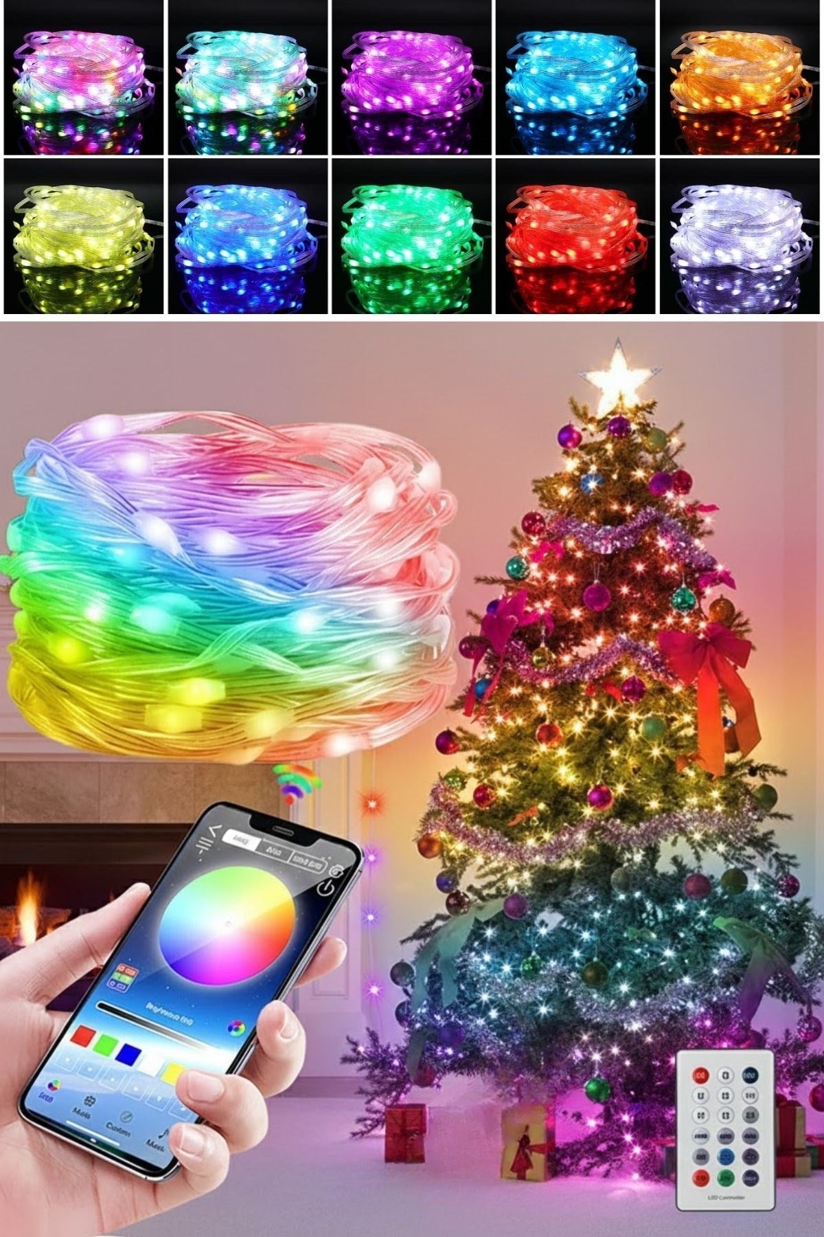 10 MT Uzaktan Kumandalı USB LED Işık - Çok Modlu Dekoratif Ortam Aydınlatmas