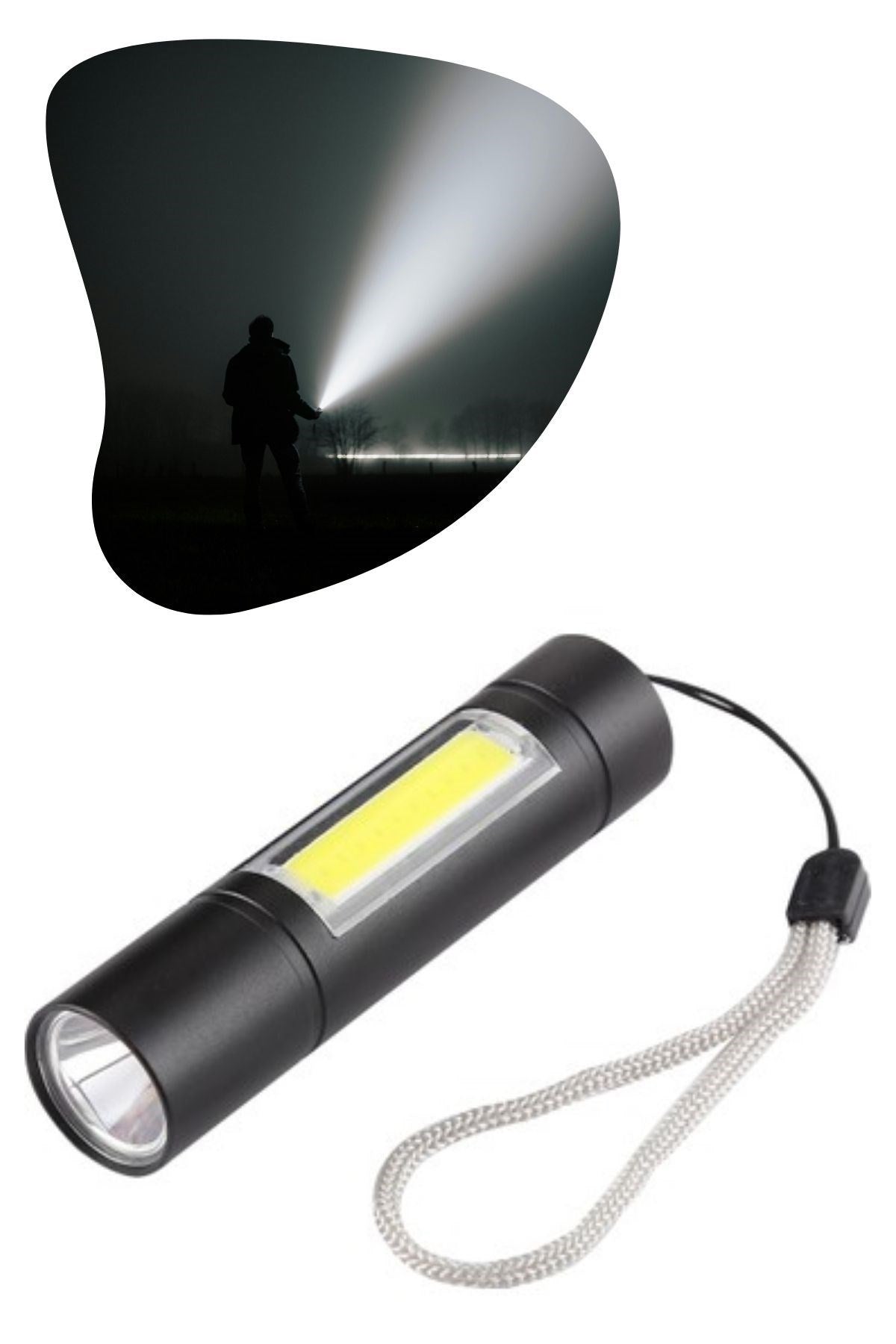 ANKAVERSE® Kutulu Mini El Feneri - Taşınabilir LED Kamp ve Acil Durum El Lambası Plastik Gövde