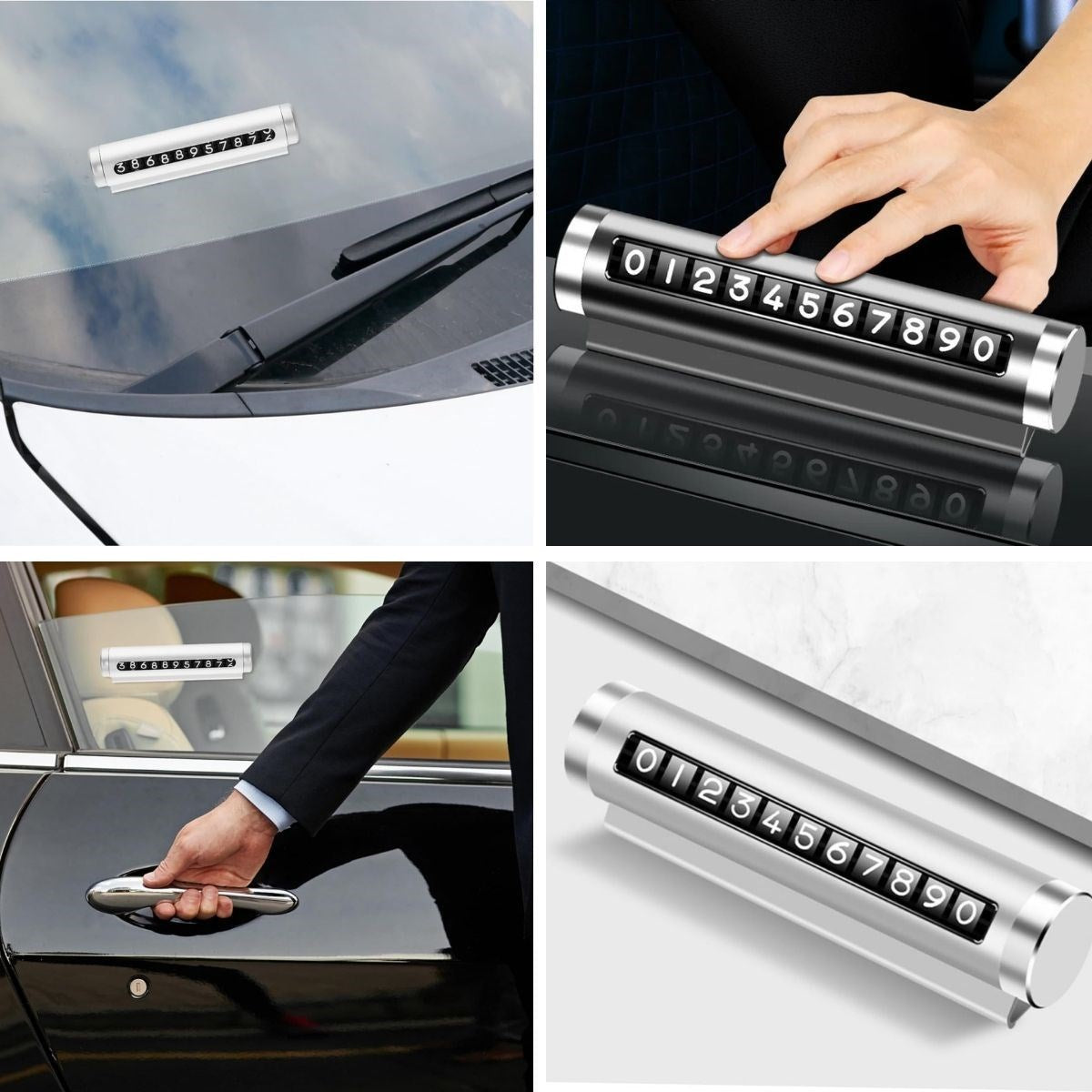 ANKAVERSE® Gri Alüminyum Çevirmeli Park Numaratörü