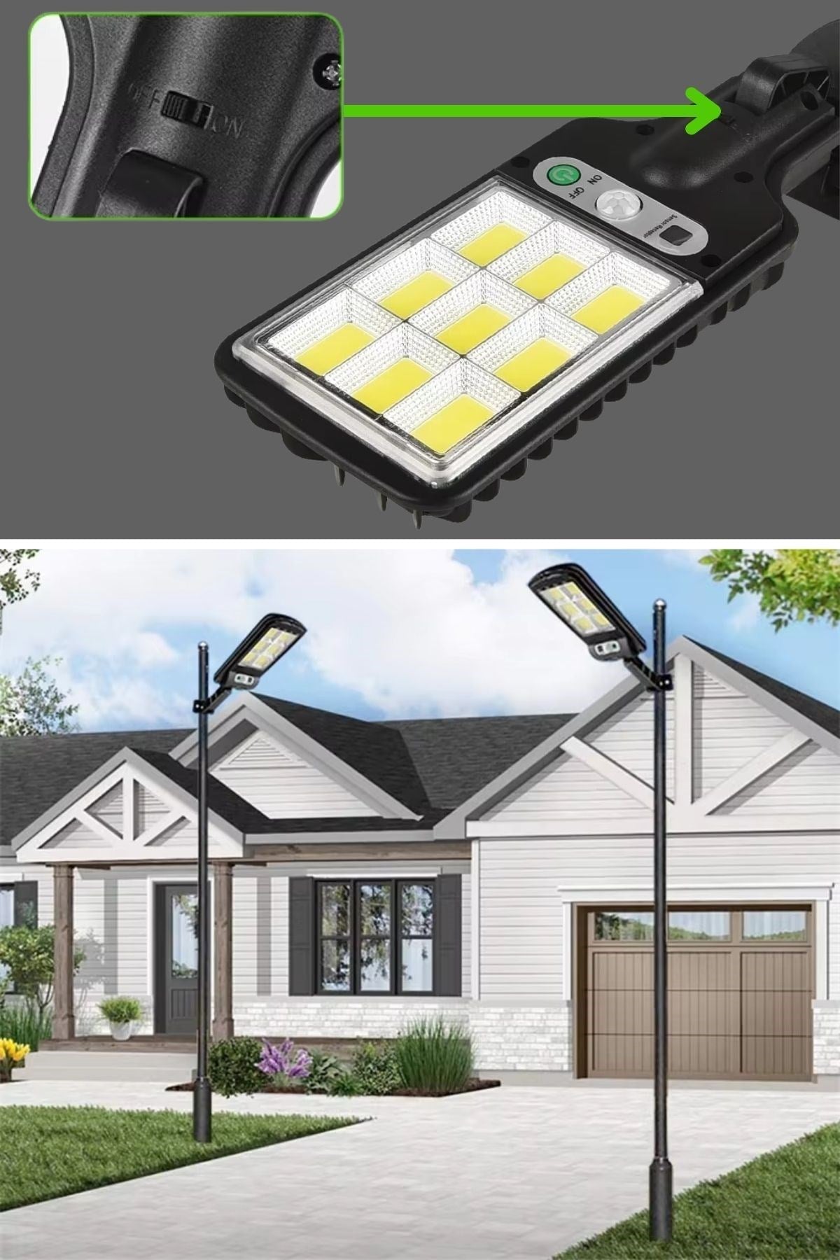 ANKAVERSE® 3 Farklı Işık Modlu Güneş Enerjisiyle Şarj Olan Dış Mekan Uyumlu Kumandalı Solar Duvar LEDİ
