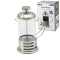 FRENCH PRESS METAL KAFES - METAL KAPAK 800ML CAM BİTKİ SÜZGEÇİ (5286)