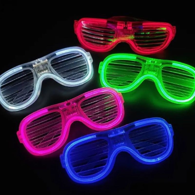Glow Model Led Işıklı Parti Gözlüğü 3 Modlu 5 Renk 5 Adet (5286)