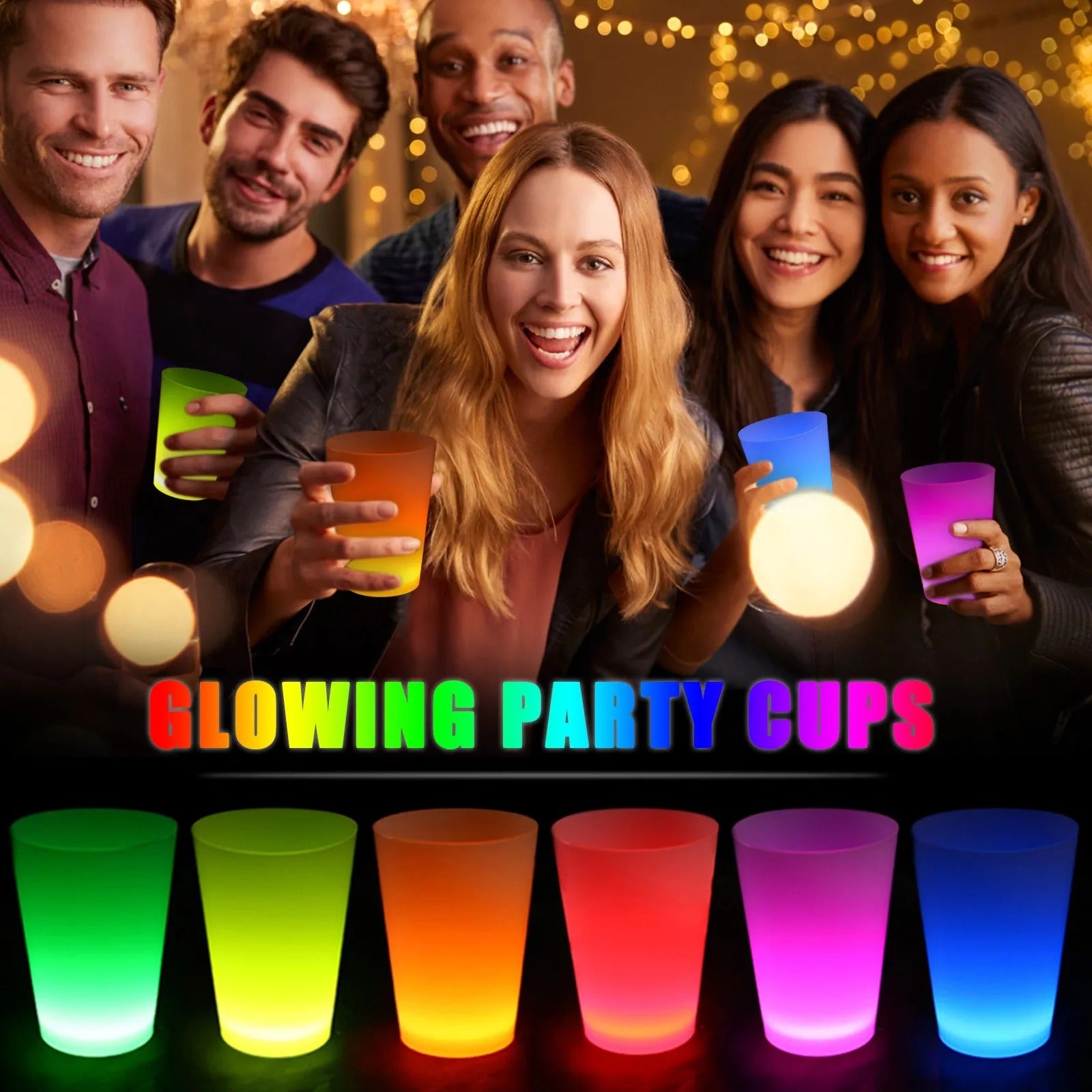 Glow Partisi Bardakları 6 Renk 6 Adet 1.5 oz 4.5 x 6.5 cm (5286)