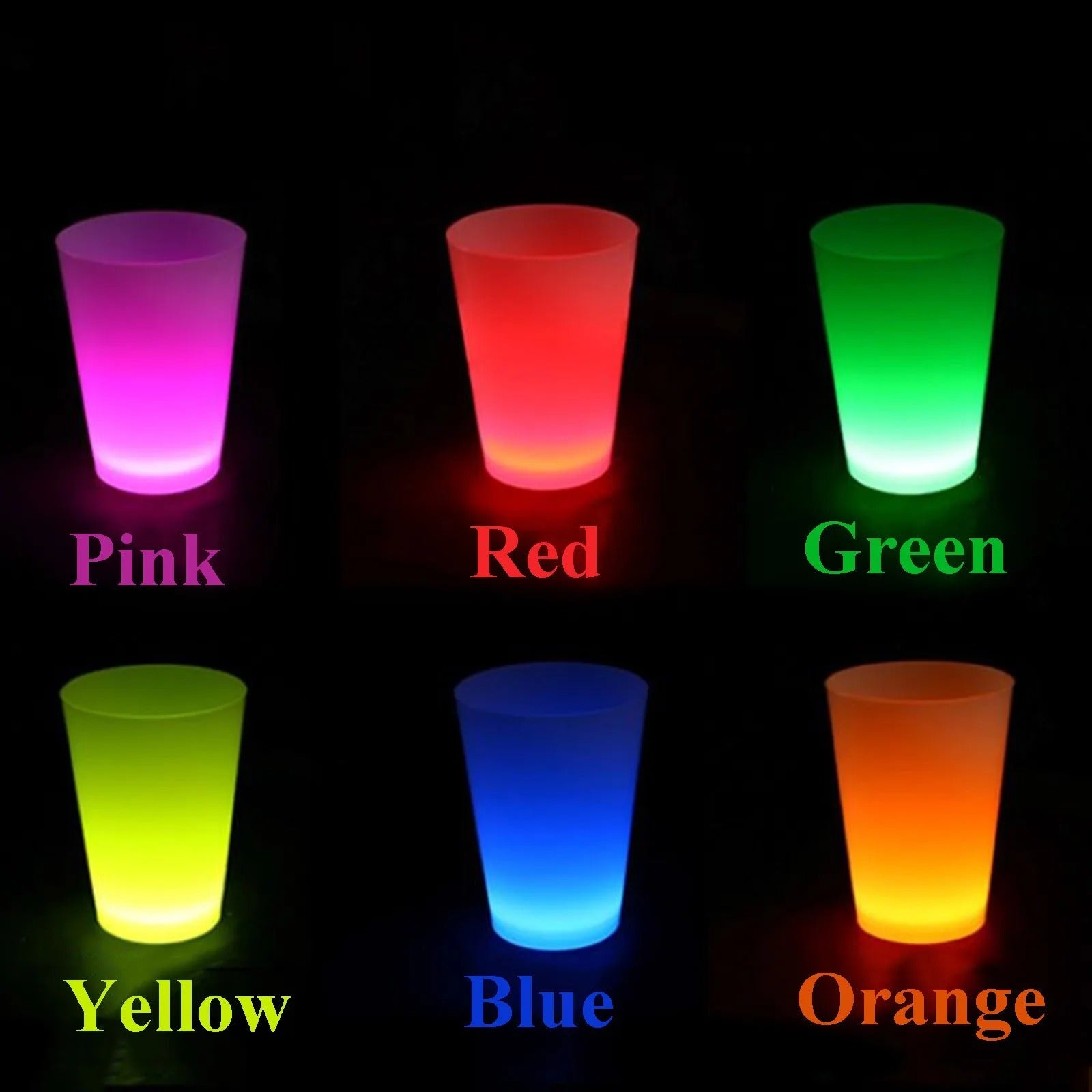 Glow Partisi Bardakları 6 Renk 6 Adet 1.5 oz 4.5 x 6.5 cm (5286)