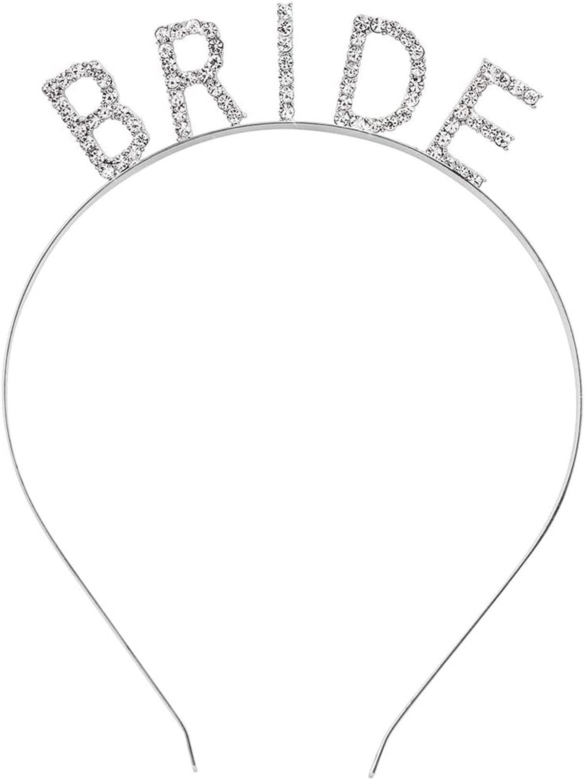 Gümüş Renk Bekarlığa Veda Kristal Taş Bride Tacı İthal 16x10 cm (5286)