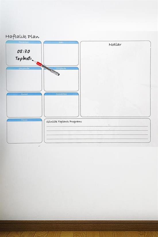 Haftalık Planlayıcı Manyetik Duvar Stickerı Takvim 70 cm x 56 cm (5286)