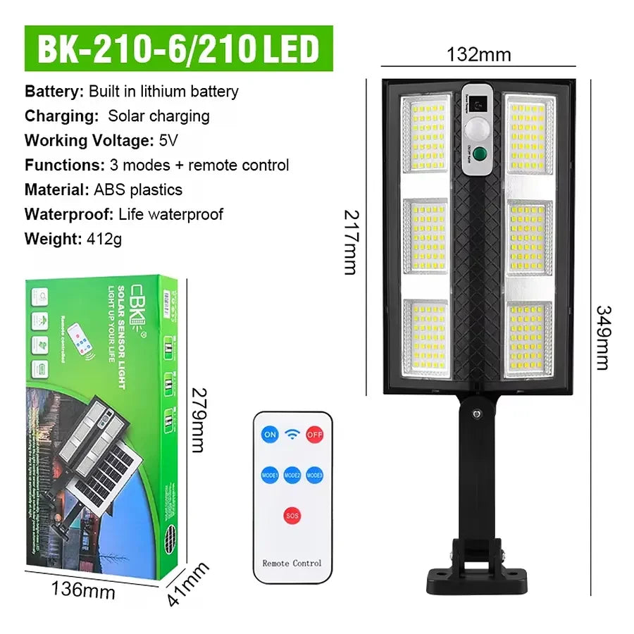 Hareket Sensörlü IP65 Güneş Enerjili LED Spot Kumandalı (5286)