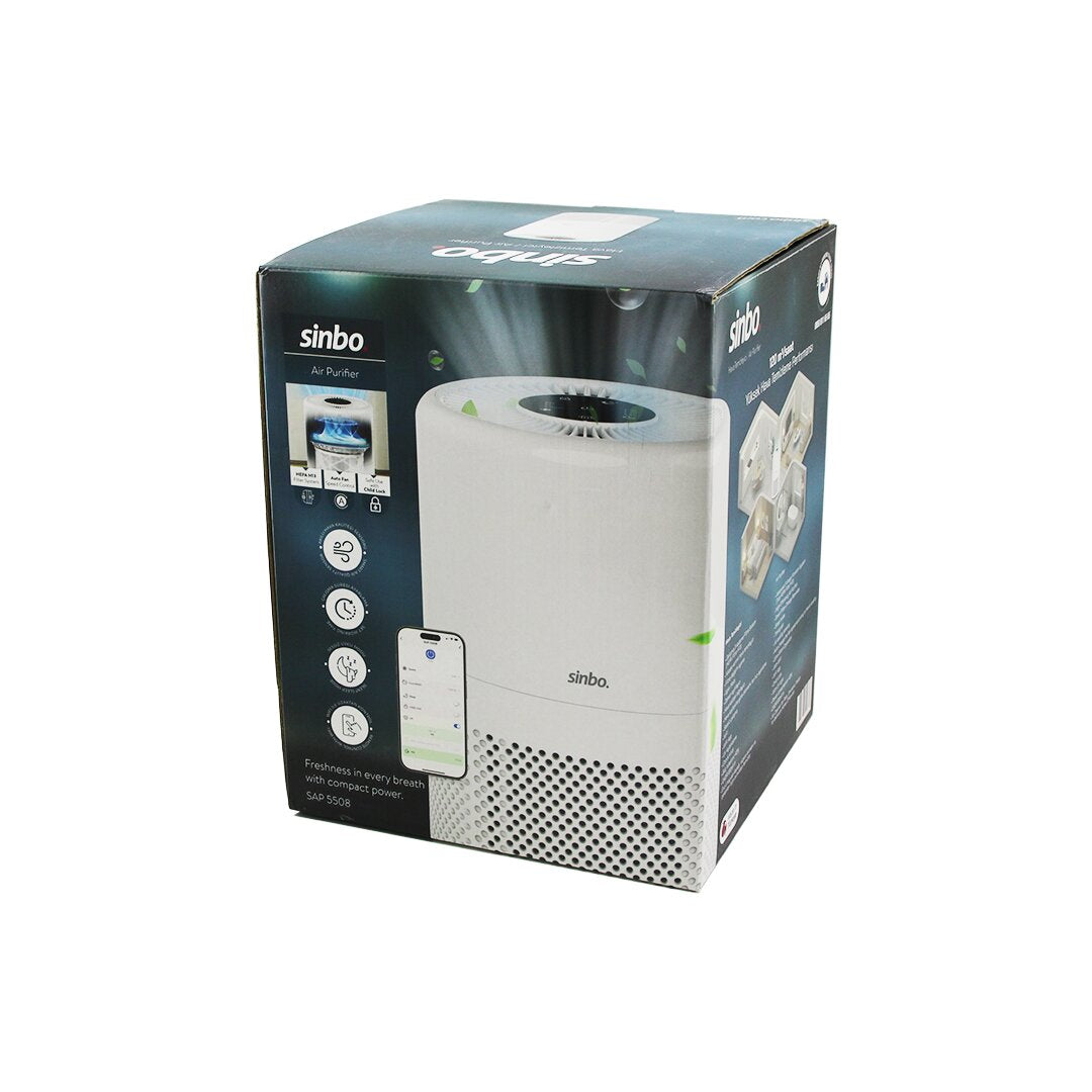 HAVA TEMİZLEME CİHAZI BEYAZ 3 KADEME FİLTRELEME OTOMATİK FAN UV AYDINLATMA SESSİZ UYKU MOD WİFİ UZAKTAN KONTROL SAP-5508 (5286)
