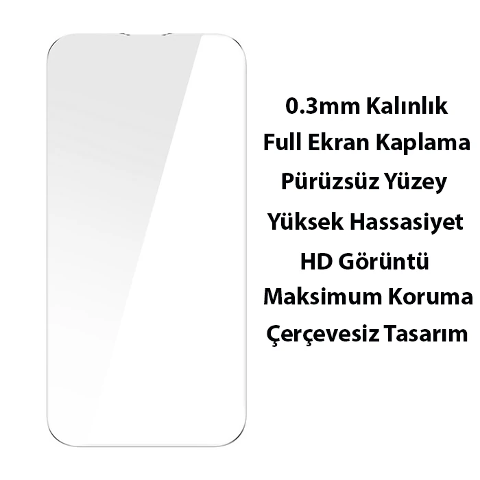 Baseus Frame Series iPhone 14 6.1 Kamera Koruyuculu Magsafe Kılıf + Tempered Ekran Koruyucu Set-(5775) - Siyah