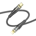 HOCO U121 Gold standard Transparent Discovery Edition 60W Type-C to iPhone Lightning Hızlı Şarj ve D-(5775) - Siyah