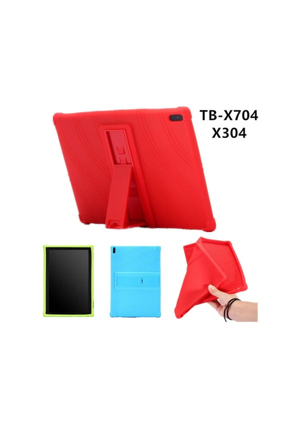 Lenovo Tab 4 10 (tb-X304X704 Standlı Silikon Kılıf-(5775) - Pembe