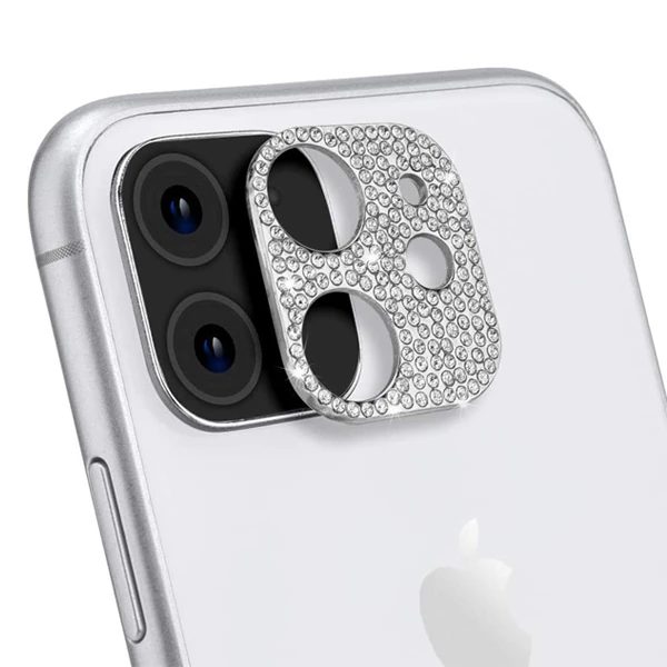 ALLY İPhone 11 Kamera Koruyucu Lens Diamond Taş İşlemeli-(5775) - Gold