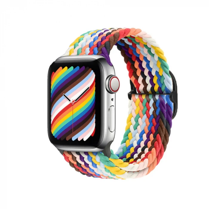 Ally Apple Watch 7-8 45mm 6-5-4 44mm Watch Ultra 49mm Japon Tokalı Elastik Kayış Kordon 3-2-1 42mm-(5775) - Mavi