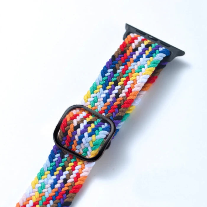 Ally Apple Watch 7-8 45mm 6-5-4 44mm Watch Ultra 49mm Japon Tokalı Elastik Kayış Kordon 3-2-1 42mm-(5775) - Siyah